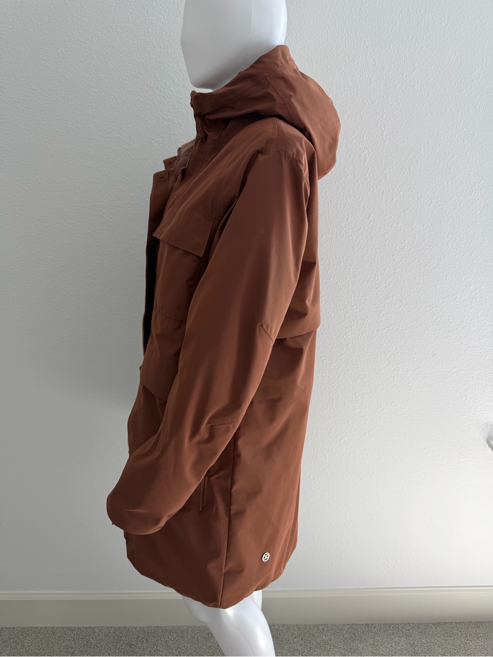 CALIA by Carrie Underwood Copper Rust Hooded Long Puffer Coat - Picture 4 of 11